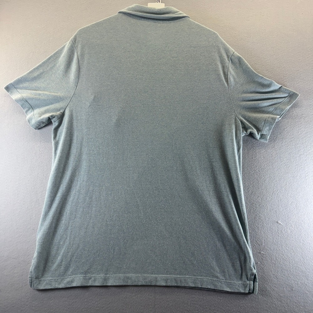 Goodfellow & Co Mens XL Blue Heather Cotton Linen Blend Short Sleeve Polo Shirt - Picture 5 of 8